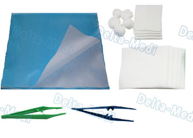 Kits chirurgicaux jetables d'habillage stériles de chirurgie de blessure avec la serviette de main/forceps en plastique