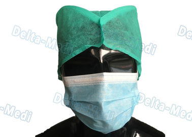 Lien non tissé chirurgical jetable médical vert de chapeaux sur le type arrière pour l'hôpital