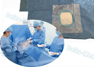 Les paquets chirurgicaux jetables de laparotomie de forme de SMMS T ont intégré le sac de collecte liquide