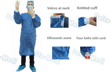 Robe chirurgicale jetable de barrière, alcool de robe de chirurgie de SMS résistant avec des serviettes