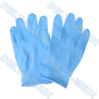 Gants chirurgicaux jetables ambidextres bleus pour des soins de santé dentaires