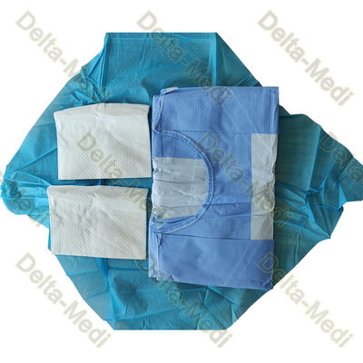 SMS 45g a renforcé l'habillement médical jetable avec la serviette et l'enveloppe de main