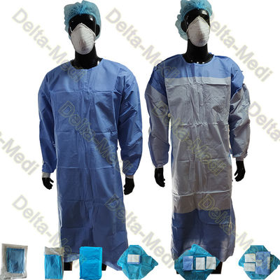 Manchette tricotée renforcée jetable médicale de robe chirurgicale de norme de SMS