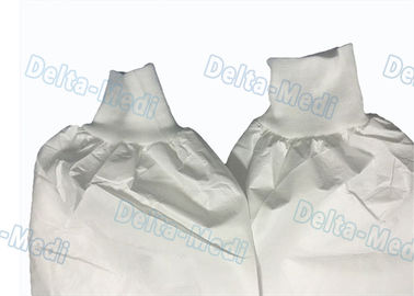 Imperméabilisez couleur tricotée/élastique protectrice jetable respirable de coton de combinaisons de manchette de blanc