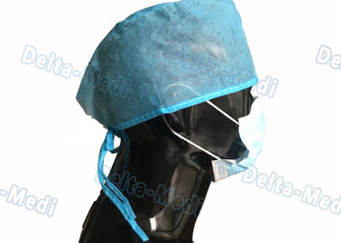 Liens sur la preuve chirurgicale jetable arrière de la poussière de chapeaux du bleu pp avec le fil piquant
