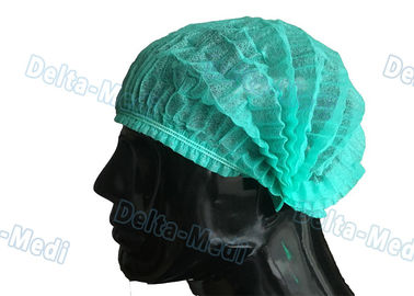 Chapeau jetable élastique simple vert de foule, docteur Bouffant Disposable Hair Cover