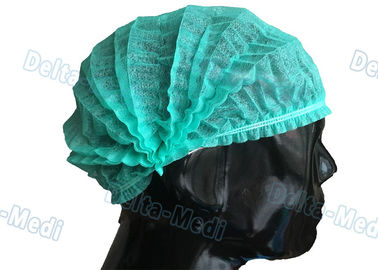 Chapeau jetable élastique simple vert de foule, docteur Bouffant Disposable Hair Cover