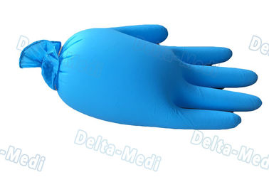 Gants médicaux jetables inoffensifs, gants bleus d'examen de vinyle de couleur avec bon sentiment