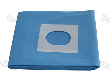 Chirurgical jetable bleu stérile de SMS drape l'utilité drape avec le trou/ruban adhésif encochés
