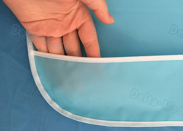 Bavoirs dentaires jetables imperméables de CPE avec la couleur bleue 45 x 48cm de Velcro