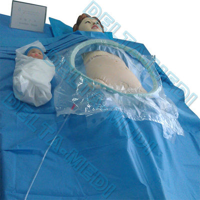 Champ chirurgical de section en C renforcé absorbant 40g - 60g SP / SMS / SMMS / SMMMS pour césarienne avec collection