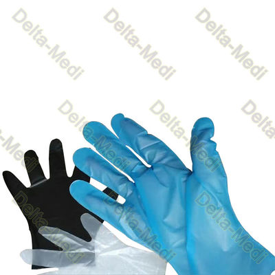 Gants jetables bleus noirs transparents de bande de catégorie comestible pour l'industrie alimentaire