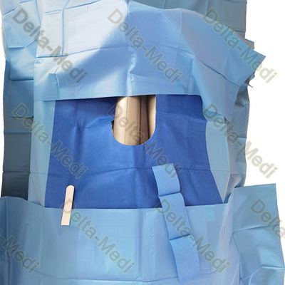 Orthopédiques renforcés stériles de SMS drapent U drapent avec l'ensemble chirurgical jetable fendu de paquet