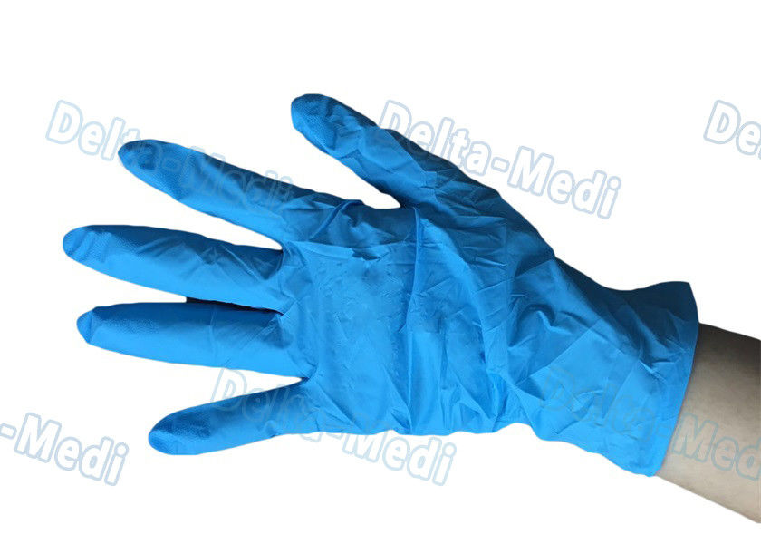 Gants libres de vinyle de poudre médicale, résistance à l'usure jetable bleue de gants de vinyle