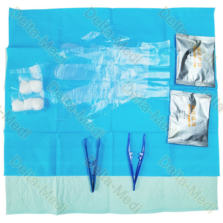 L'utilité périnéale stérile jetable de gants de Kit With Underpad Cotton Ball de soin drapent
